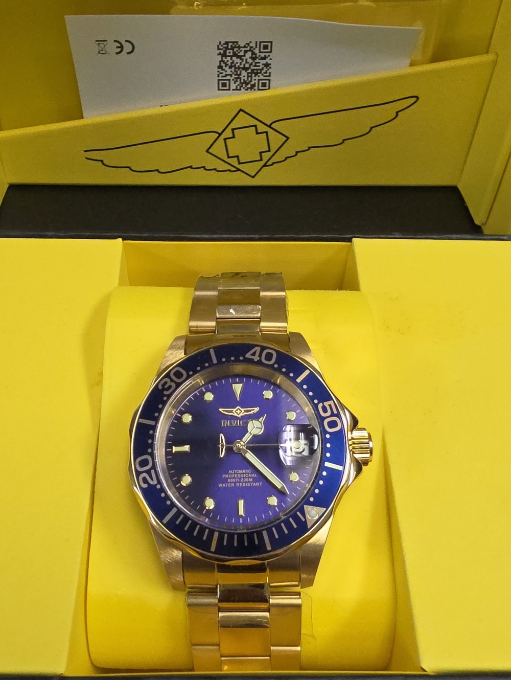 Invicta Gold and Blue Men's Automatic  Diver-Style Watch